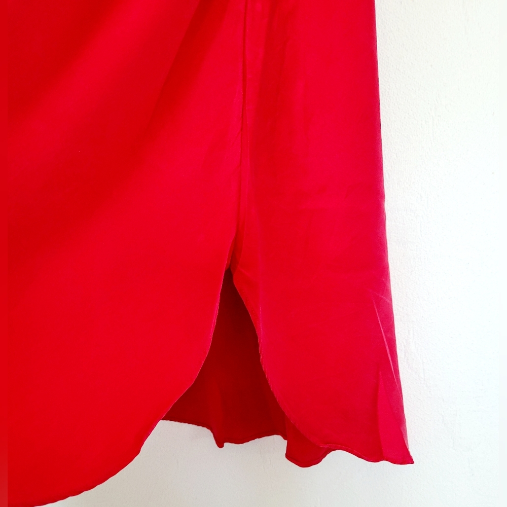 Victoria's Secret Gold Label Luxe 100%Silk SexyRed Slip Chemise Nightgown Medium - Picture 8 of 16